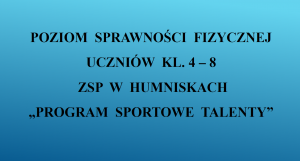 Poziom sprawności fizycznej 2023-2024 ZSP Humniska